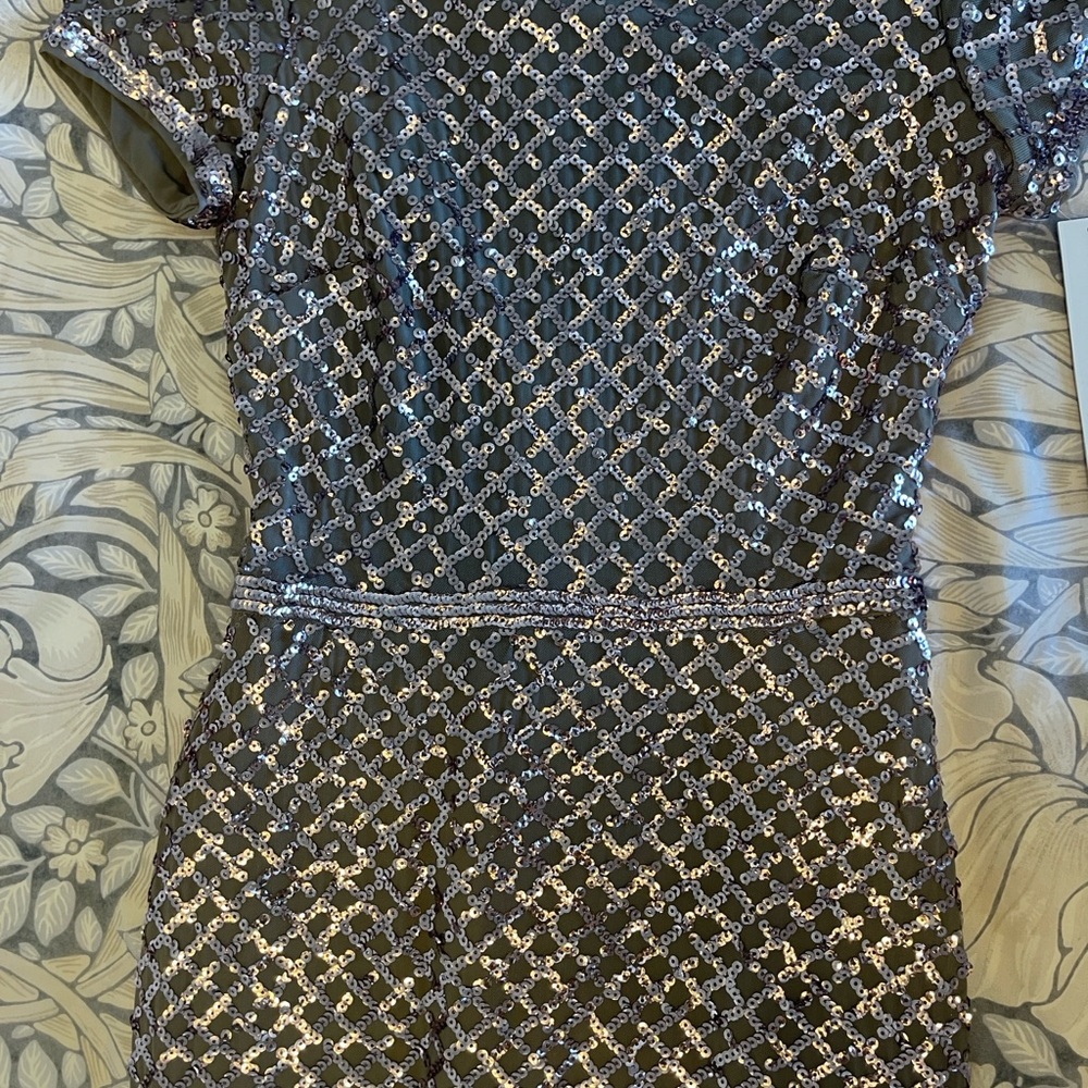 Aqua Black and Silver Sequin Dress